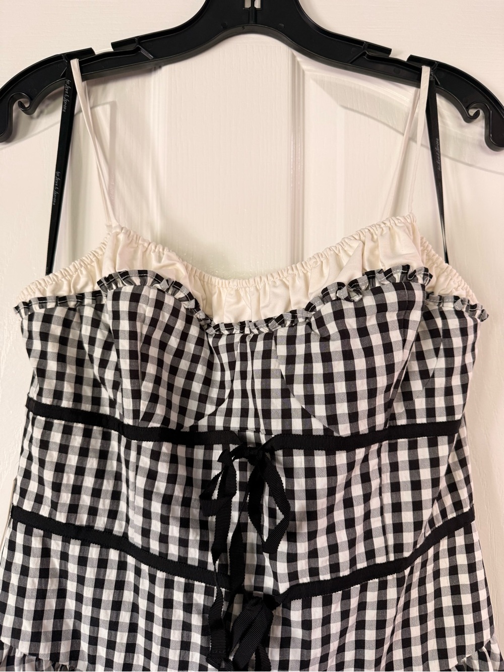 NWT For Love & Lemons Black and White Gingham Dress - Picture 9 of 10